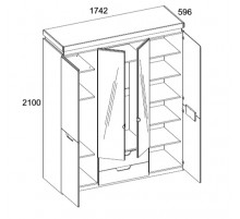 Шкаф Torino 4DG2S Z Шкаф Torino 4DG2S Z