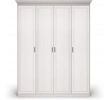 Шкаф 4-х дверный Неаполь Ясень анкор светлый (патина "серебро")